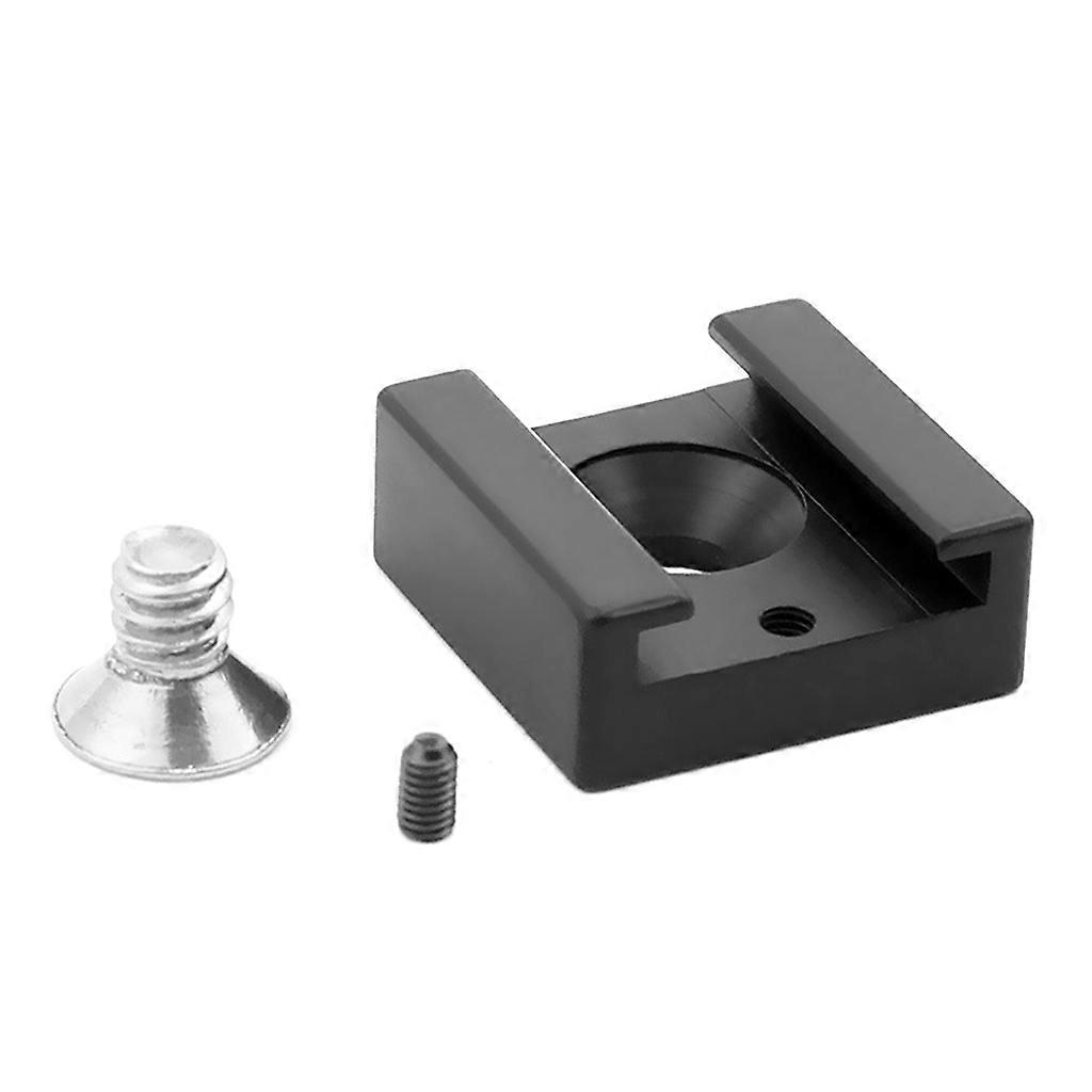 Cold Shoe Mount Adapter Base Extension Bracket with 1/4" Mounting Screw for DSLR Camera Cage Flash LED Light Microphone