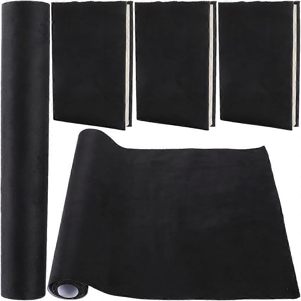 78.7 x 16.5" Velvet Book Cloth for Book Binding Black Fabric Surface Paper Backed Bookcover A3-A8 Notebook Wraps Book Covering Protector Bookbinding S