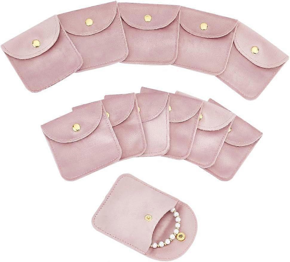 12 Pcs Velvet Jewelry Pouches Pink Jewelry Storage Bags Portable 12-pcs-velvet-jewelry-pouches-pink-jewelry-storage-bags-portable