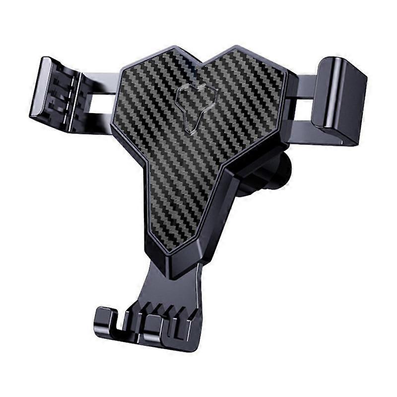 Universal Car Phone Bracket Carbon Fiber 360 Rotation Vertical Adaptive Clip Telescopic Spring Adjustable Phone Holder Stand