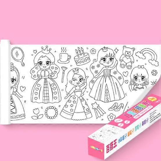 Children's Drawing Roll Colouring Paper Roll Sticky Color Filling Paper