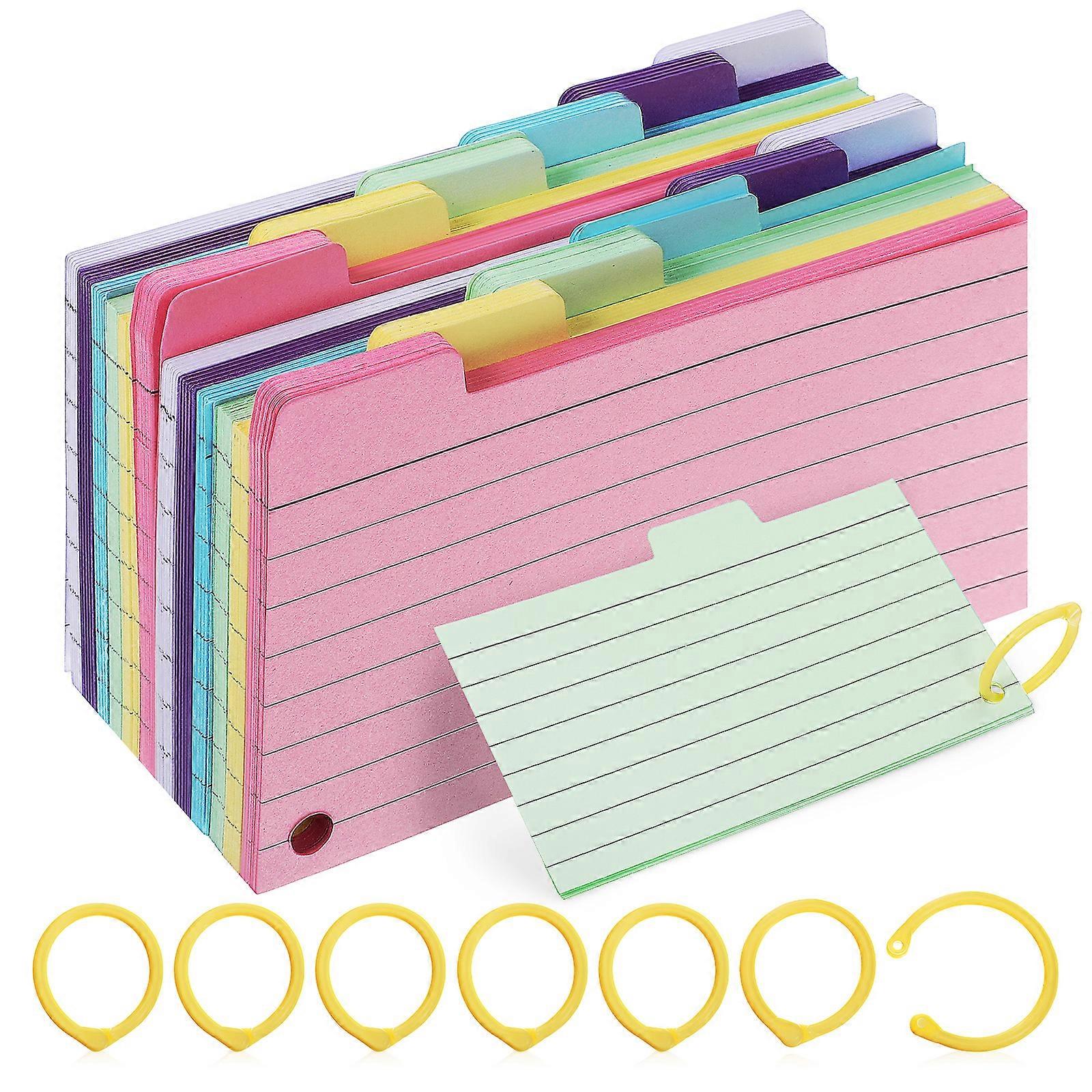 450Pcs Spiral Notepads Memo Pads Lined Flash Cards with 8 Binder Rings for Study Learning