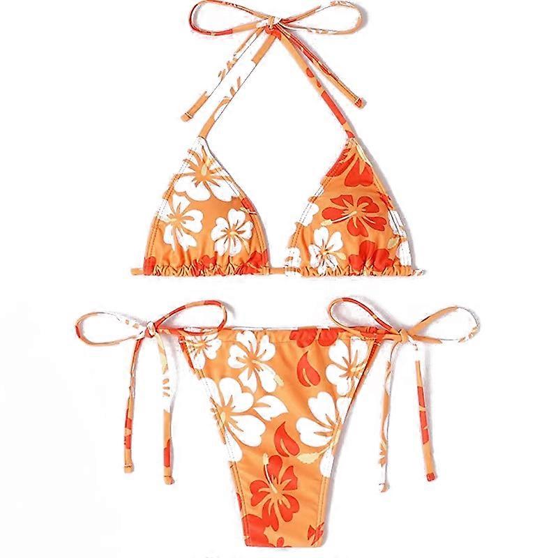 Women's Triangle High Leg Bikini Swimsuit Brazilian Cut Thong Bathing Suitss