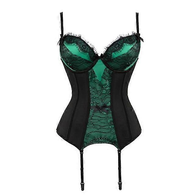 Plus Size Corset Lingerie Lace Floral Transparent Padded Cup