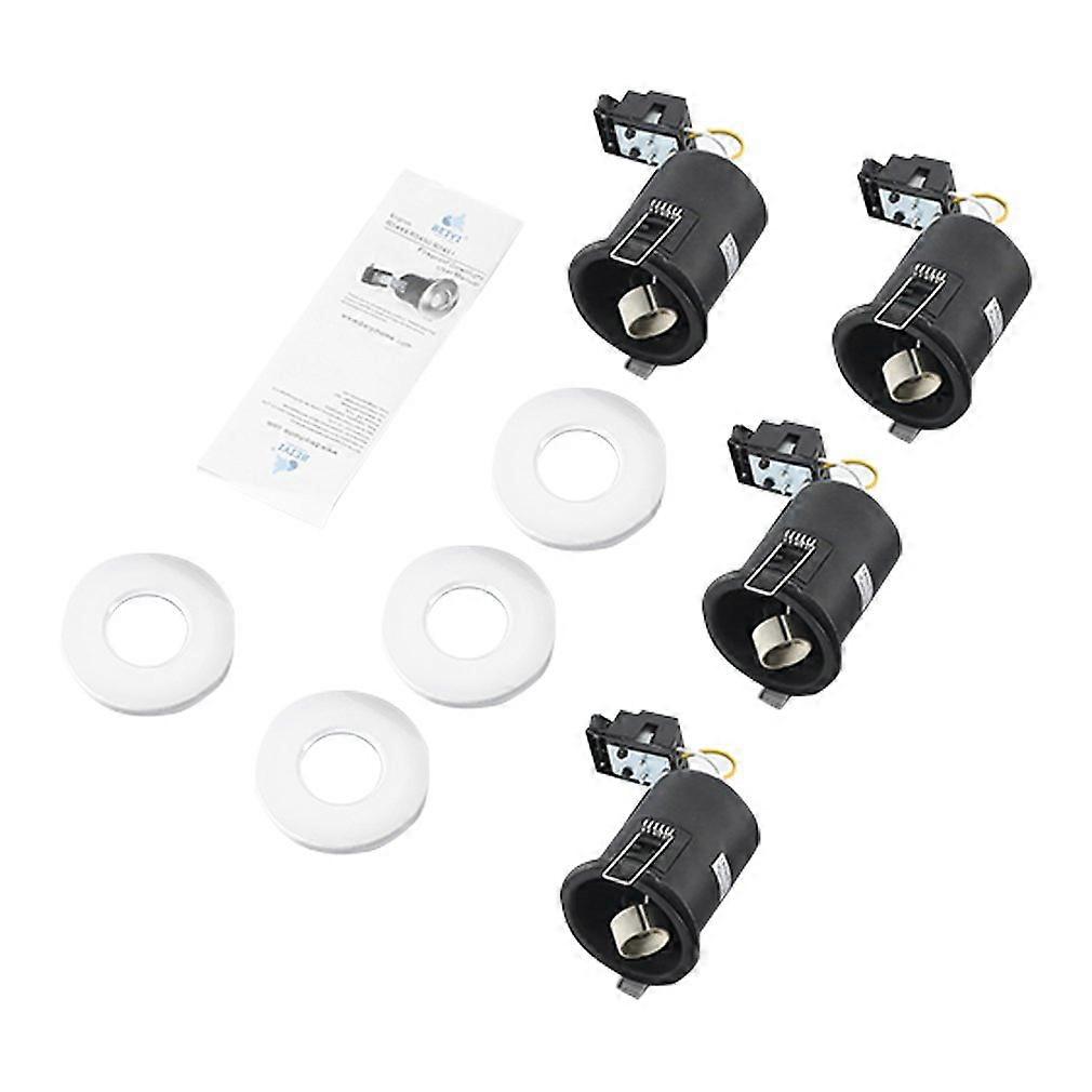 4 x GU10 Fire Rated Recessed Downlight Satin Chrome Fixed Bathroom Spotlight