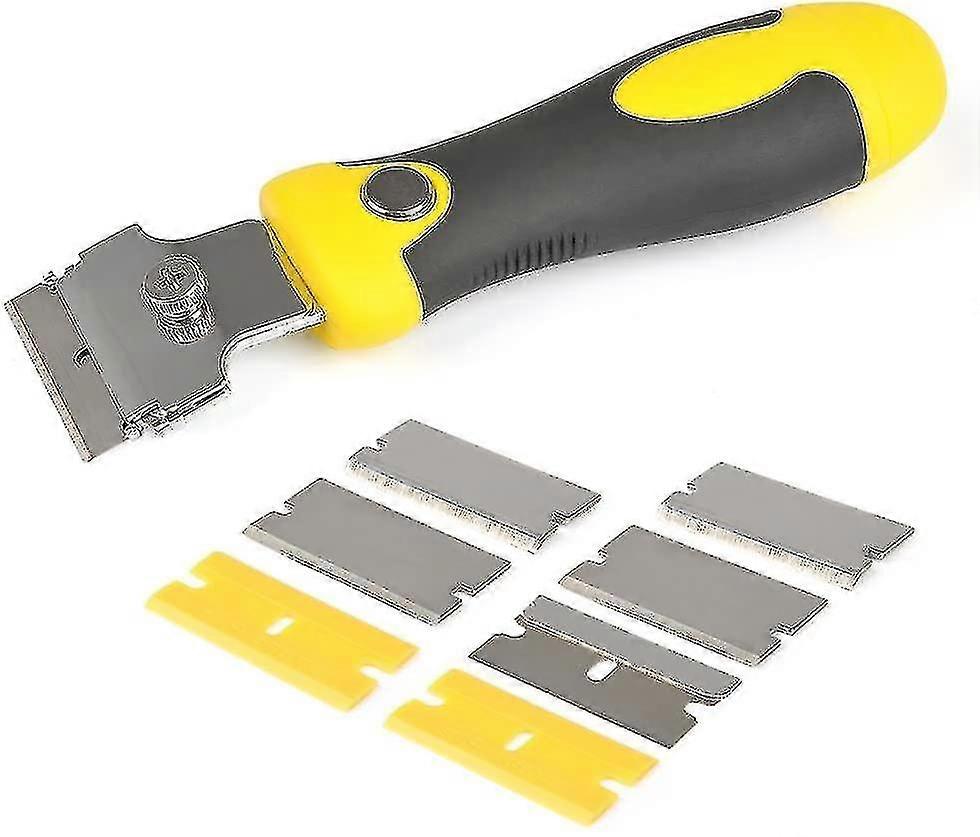 Adjustable Scraper Remove Carellage Glue With 8 Spare Blades Metal + Microfiber