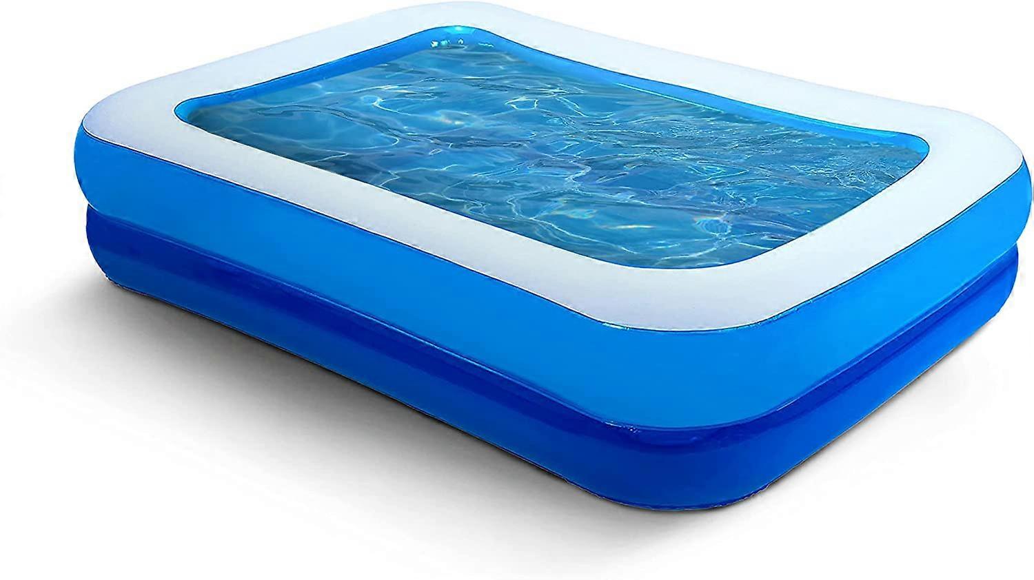Large rectangular children's paddling pool, blue and white 3-tier ...