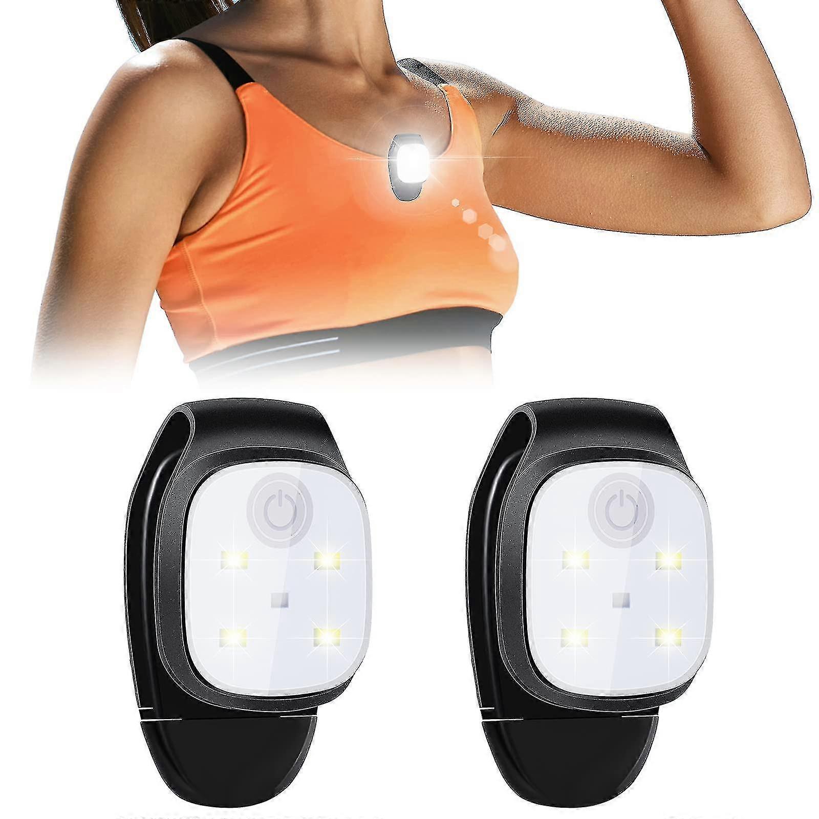 2 Pack Outdoor Night Running Light Clip On Reflective USB Rechargeable LED Light Small Lightweight Running Gear