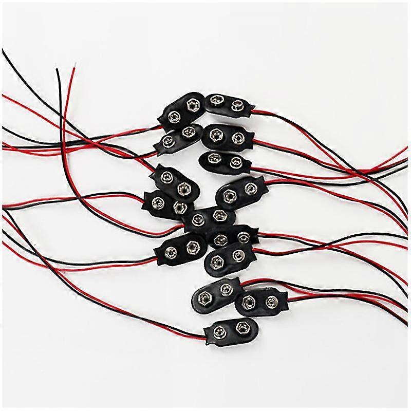 Wuzhou Black Battery Holder Clip Snap On Connector Cable(20pcs, Black)