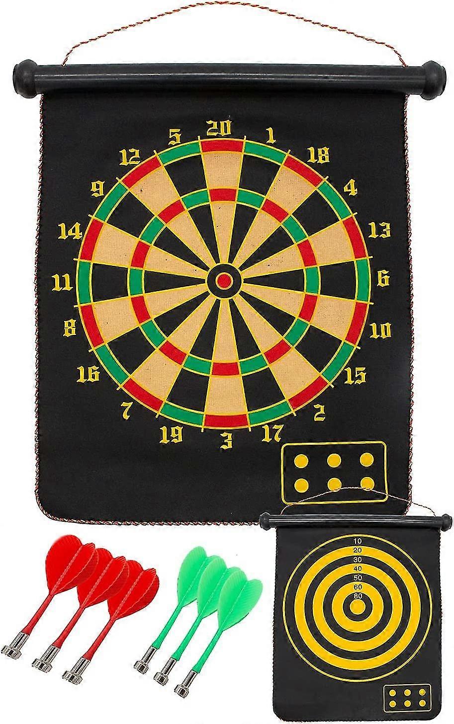 Magnetic Dartboard - Large Hanging Reversible Magnetic Dartboard Th 2 Sets Of Magnetic Darts - Fun Outdoor Summer Activity(1 Set)