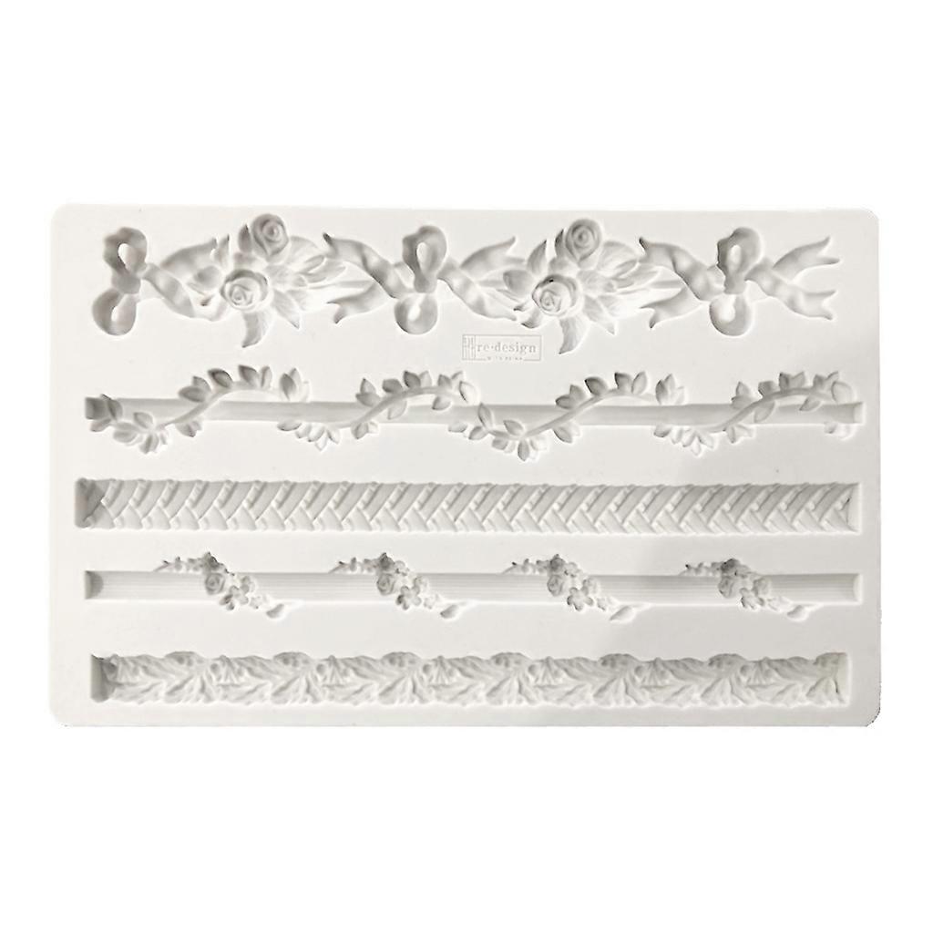 1 Stück Fondant Scroll Relief Cake Border Silikonform für Cake Border Dekore