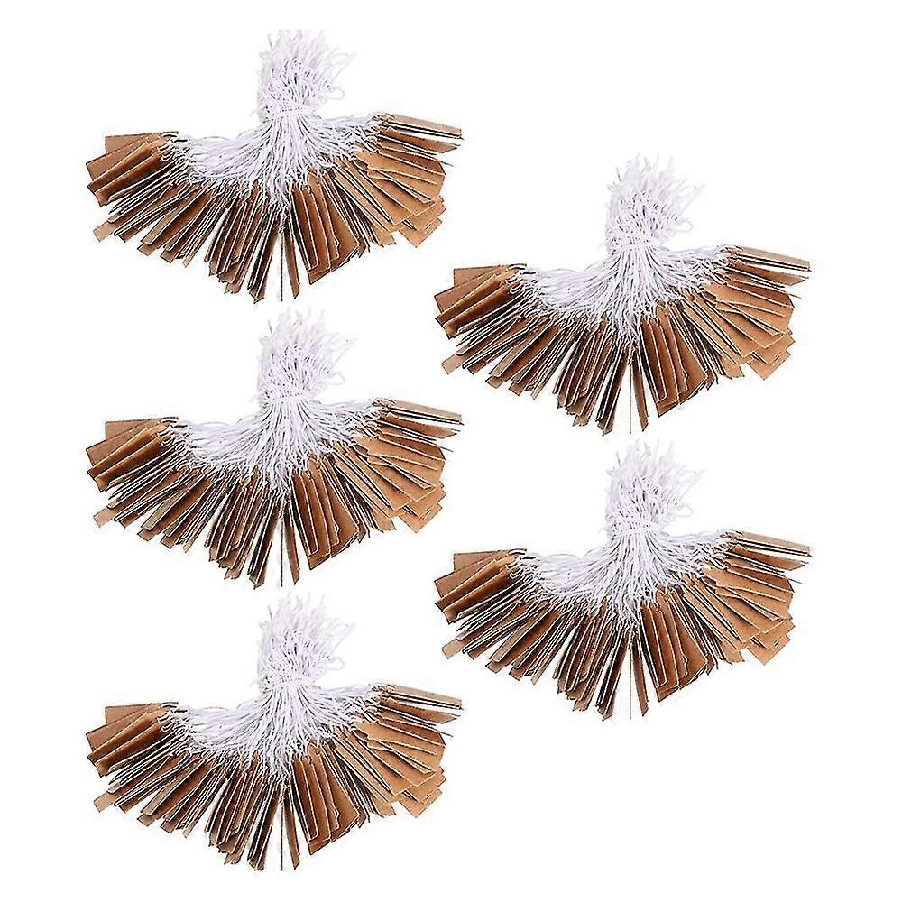 500pcs Marking Tag Tags Writable Blank Labels Display Tags With Elastic Hanging String, 1.02 X 0.59