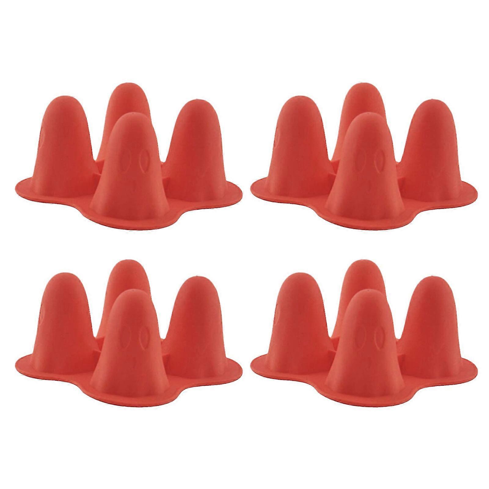 4 Pcs Halloween Silicone Ice Cube Molds Ghost/Fin Ice Tray Mold Chocolate Candy Cake Baking Mold for DIY Candle Making Soap Crafting