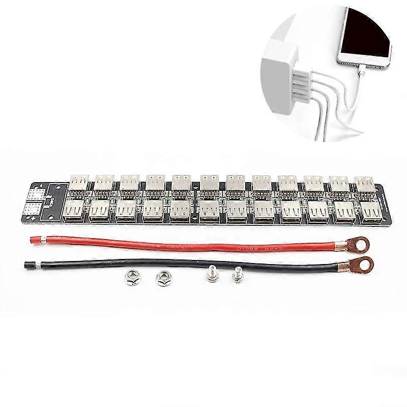 24-Port Charge Socket With Silicon Wire 12awg 4.8v-5.2v Double-Row Layout