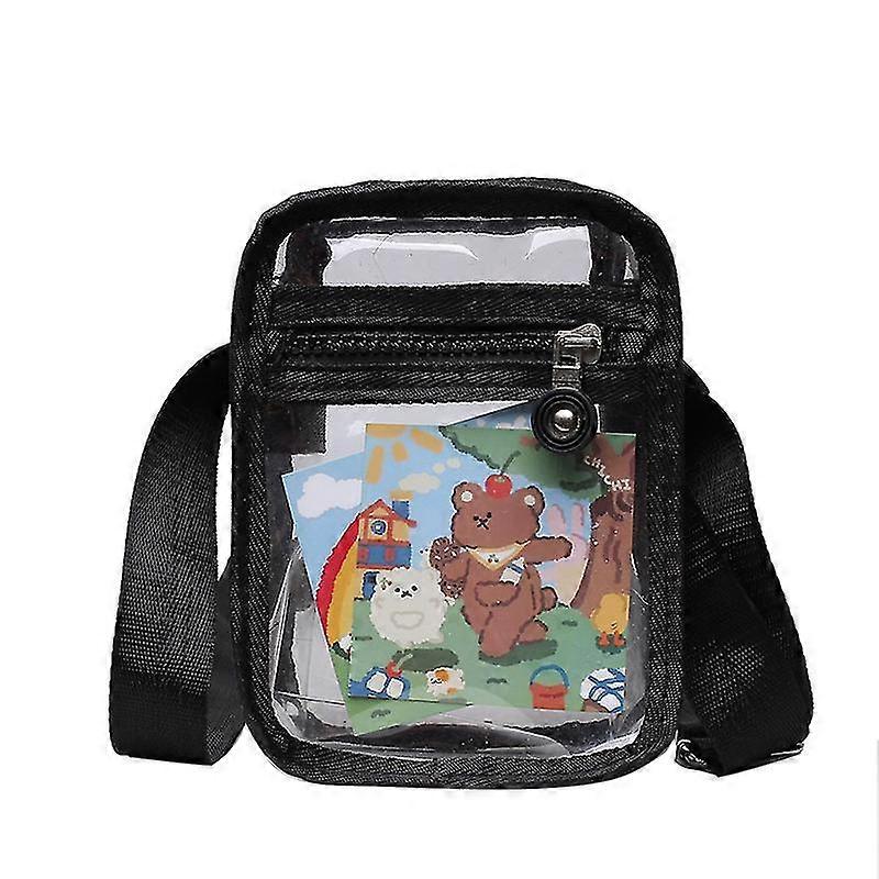 Clear Crossbody Purse Bag, Stadium Approved,Black