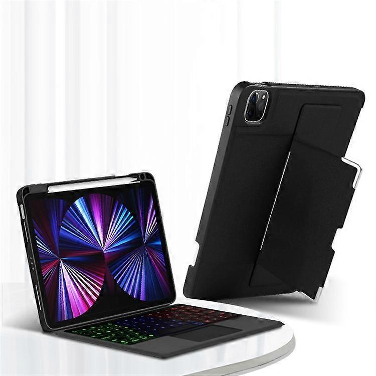 JIUYU Bluetooth Wireless Keyboard + Pen Slot Magnetic Absorption Tablet Cover Case Compatible For iPad Pro 11 (2021) / (2020) / (2