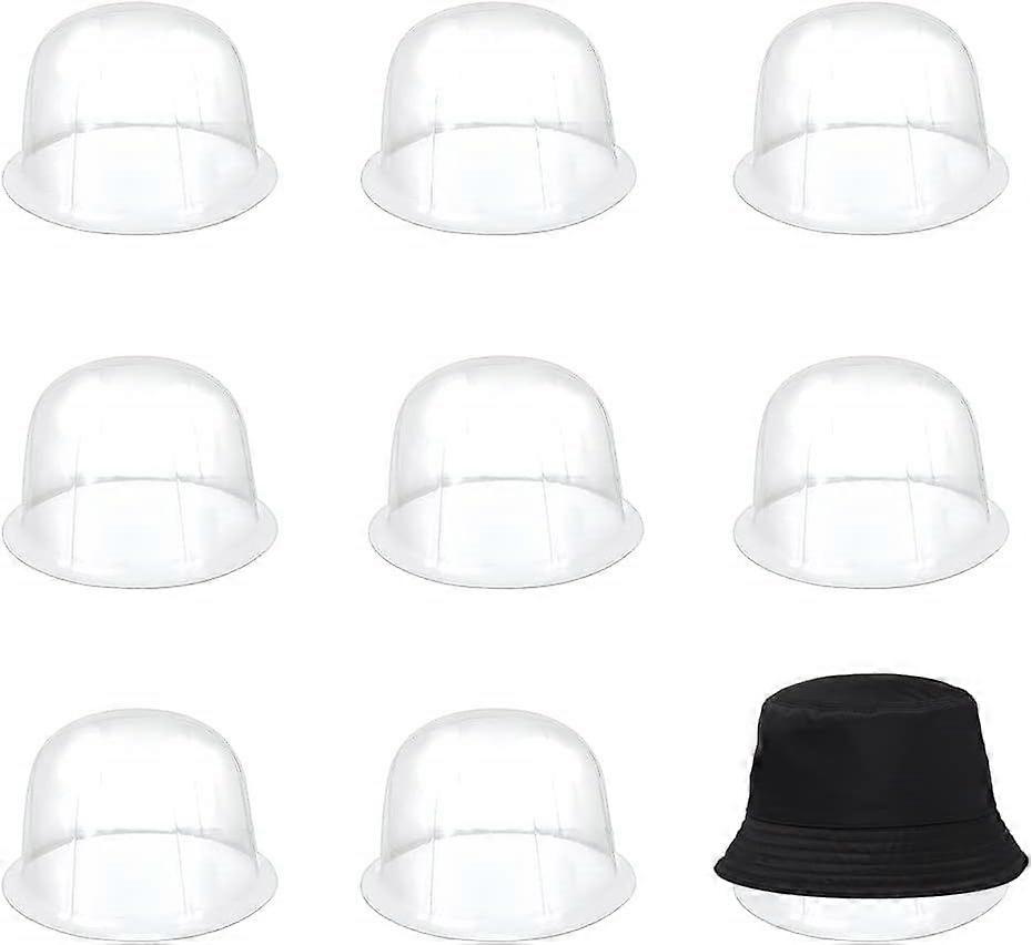 PVC Plastic Hat Stand Rack Tabletop Hat Holders Display Wig Stand Half Round Clear 210x130mm