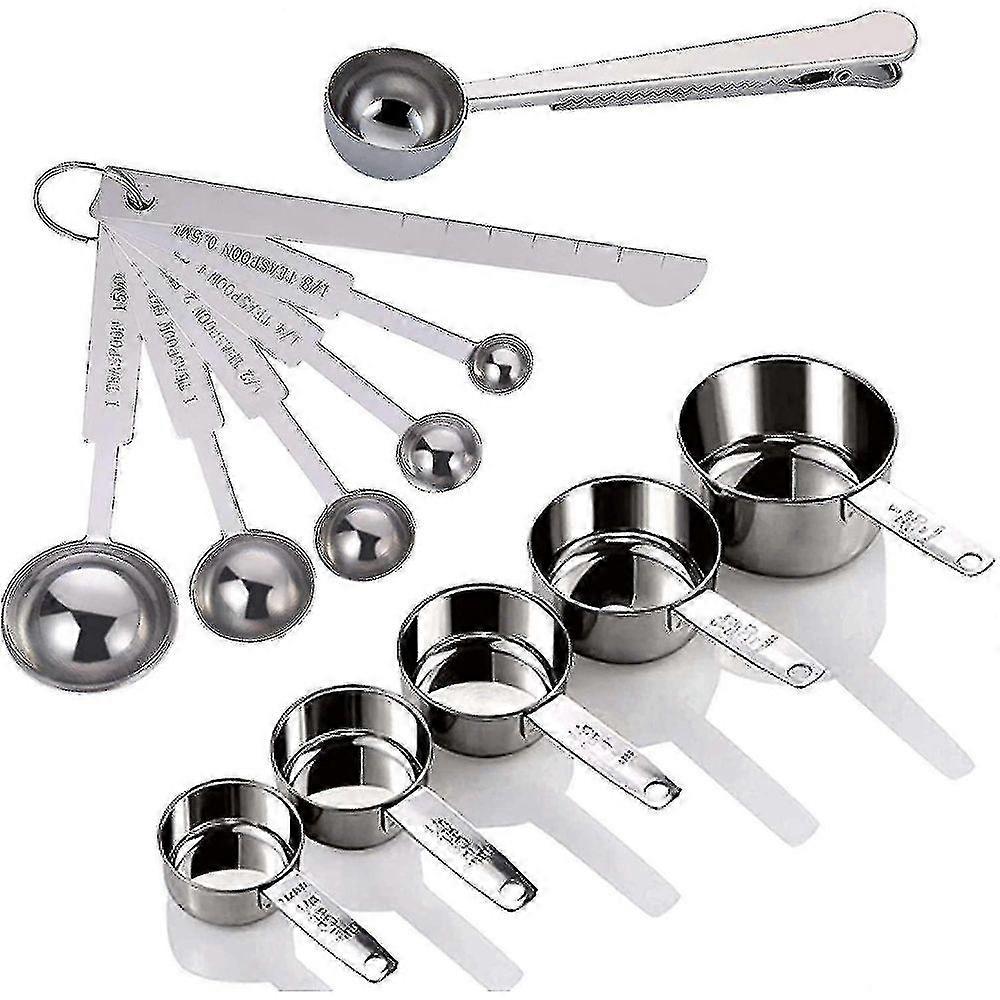 Measuring Cups And Measuring Spoons Set, 12 Pieces Stainless Steel Measuring Cups
