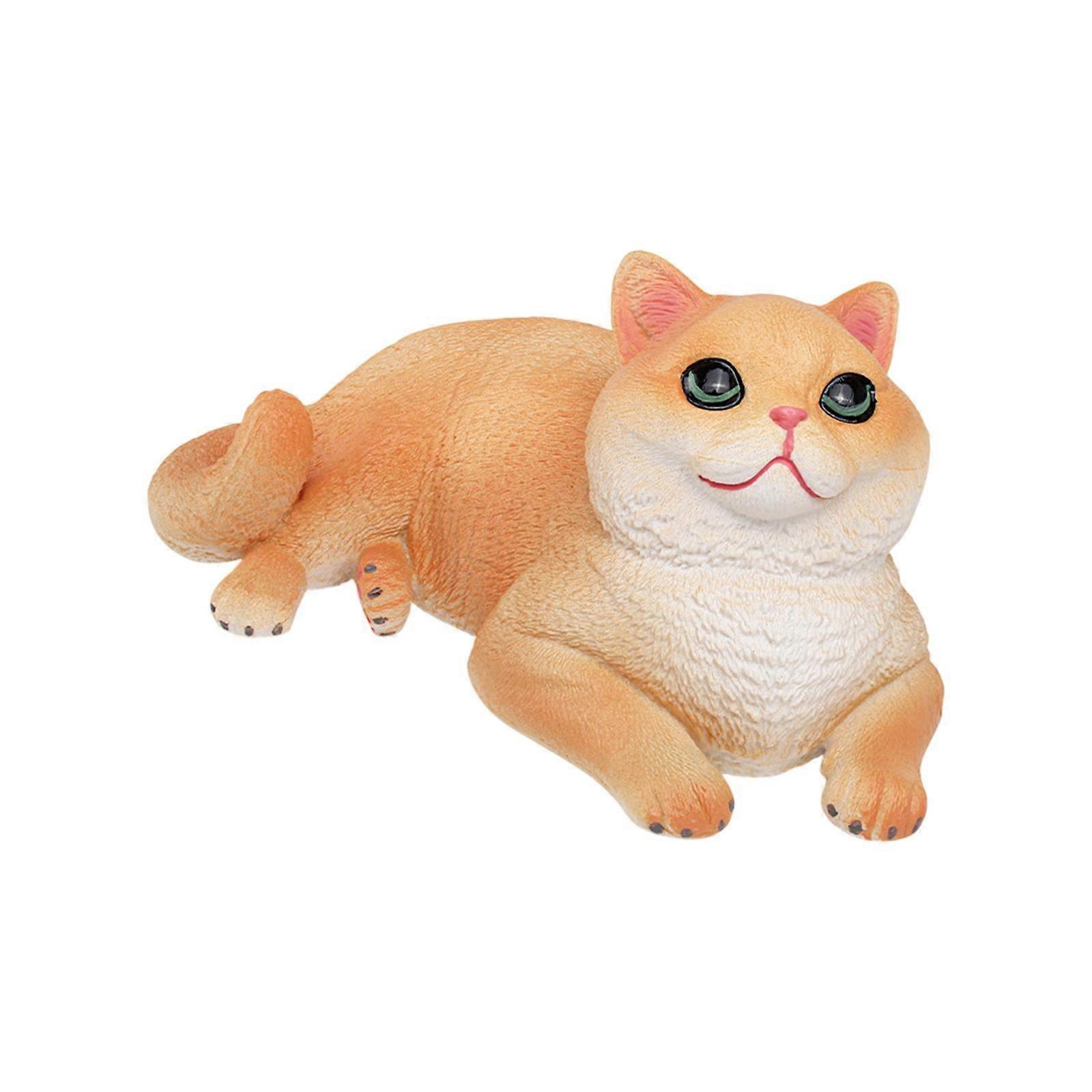 Realistic Cat Figurine Simulation Cat Figure for Birthday Theme Party Garden Calico cat