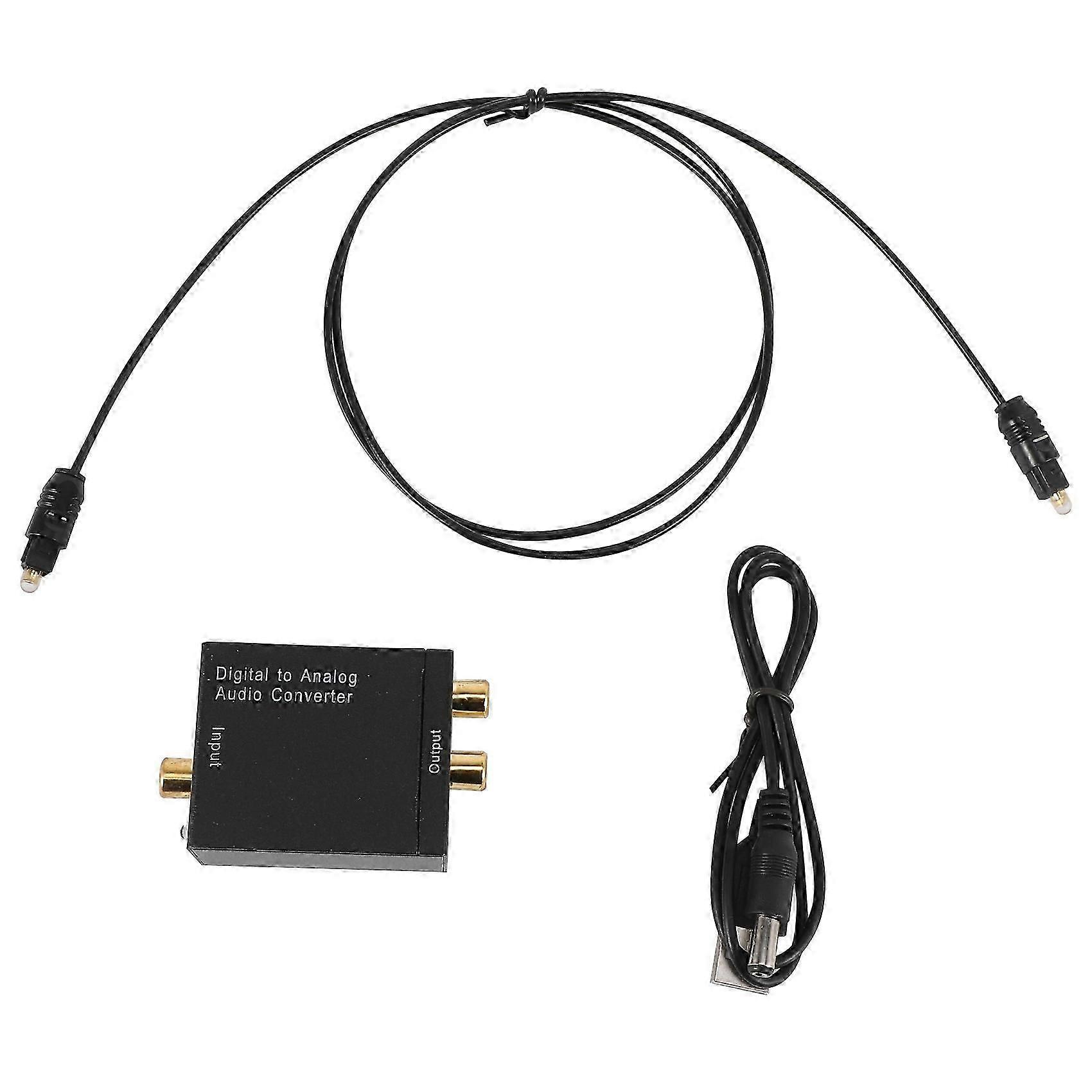 Digital Optical Coaxial Toslink Signal To Analog Audio Converter Adapter ,black