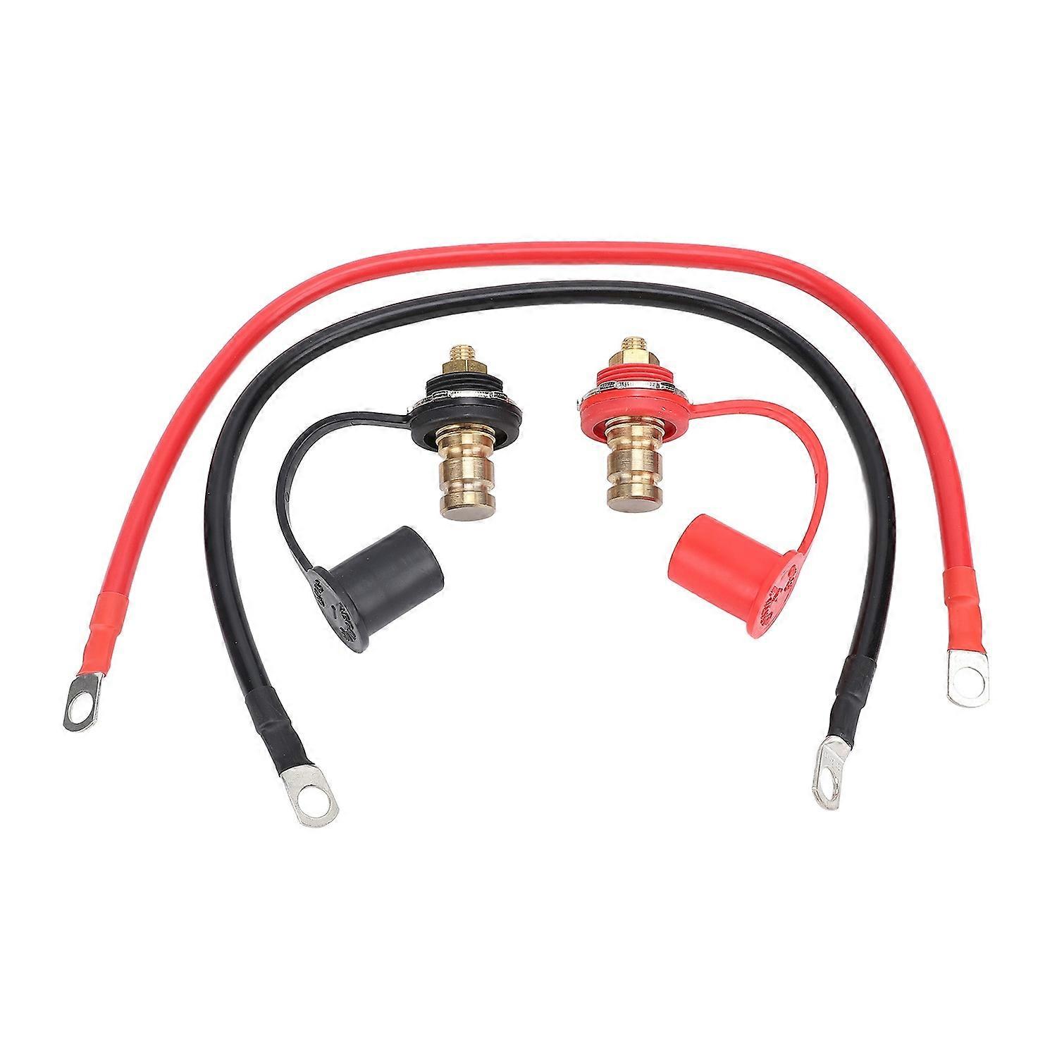 Battery Terminal Connectors 3/8in Stud 250A with Protective Cover Red and Black for Automotive Marin