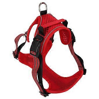 Dog Harness Adjustable Breathable Reflective Dog Vest with Alloy Traction Buckle for Outdoor Walking L