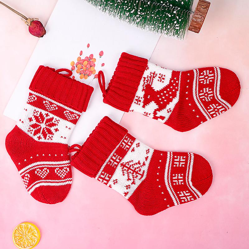 1pcs Christmas Socks Set Bag Christmas Tree Snowflake Elk Decoration Gift Bag