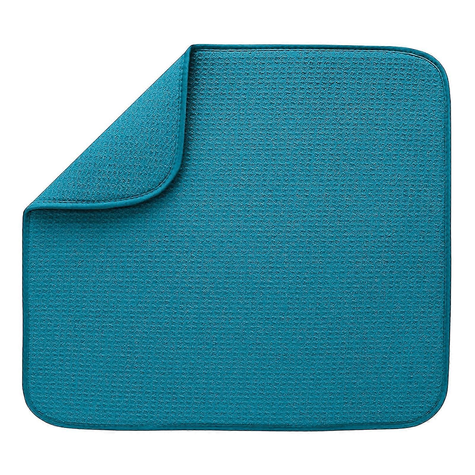 Dish Drying Mat Absorbent Dish Drainer Kitchen Pad Washable Fast Drying Pad Dish Drainer Mat For Kitchen Counter  Blue