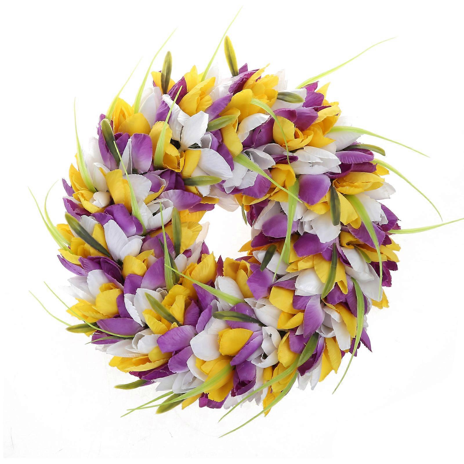 Artificial Tulip Wreath Simulation Wedding Decoration Wall Hanging Garland