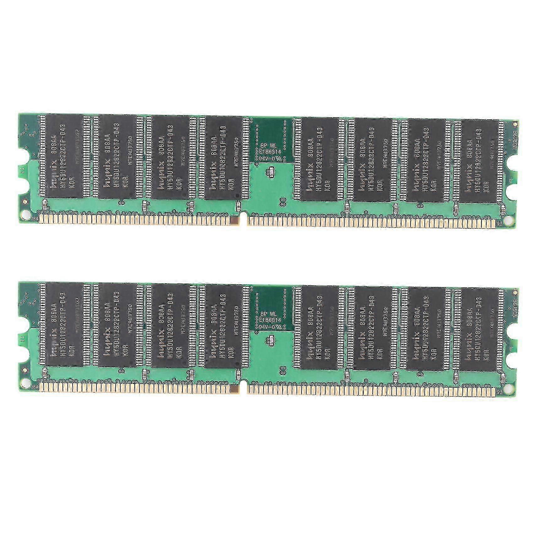 2x DDR1 1GB PC Memory RAM PC3200 400MHz 184 Pin Non-ECC Desktop Computer Module