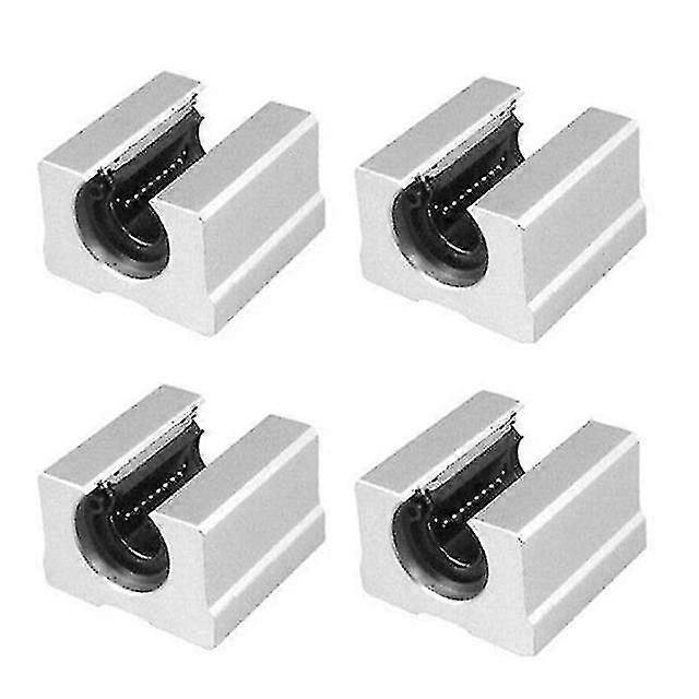 4pcs 12mm/0.47inch Sbr12uu Aluminum Open Linear Router Motion Bearing Solide Block Unit Xyz Cnc Sbr Series
