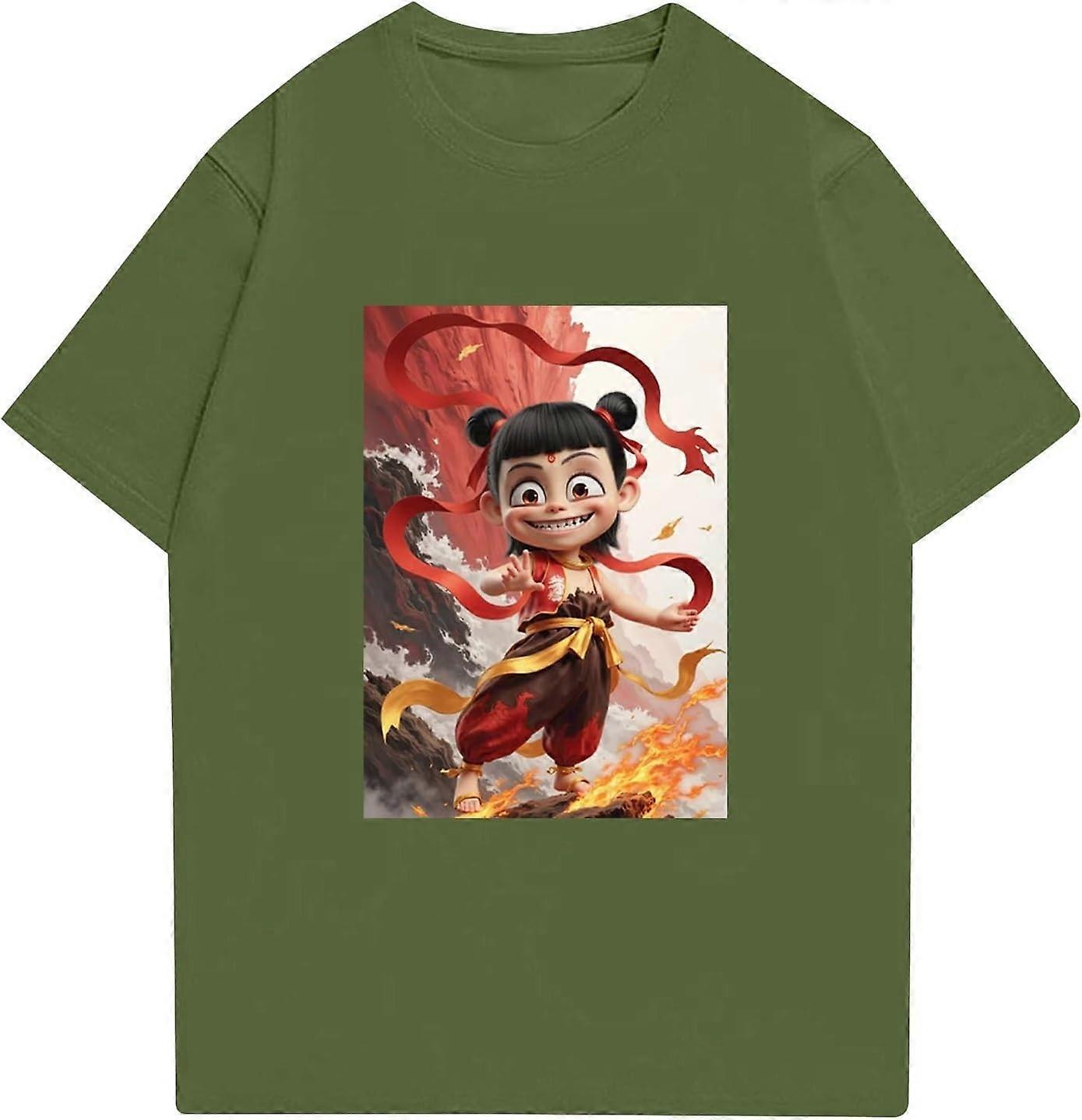 Nezha Topuri grafice pentru brbai femei Unisex 3D Anime imprimat Ne Zha Tricou la mod Crewneck Manon scurt