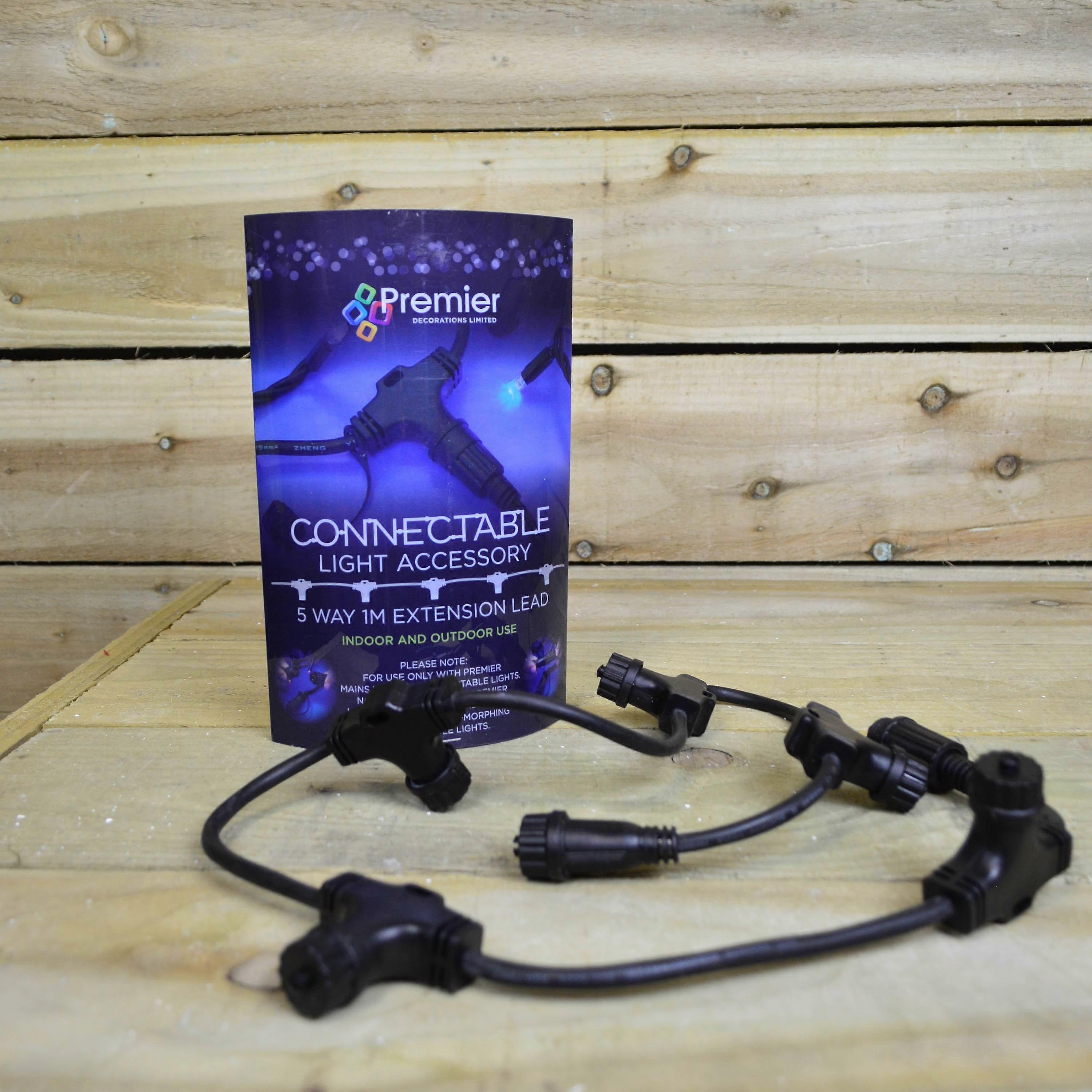 Premier Connectable Lights 5 Junction 1m Lead Christmas Light Accessories