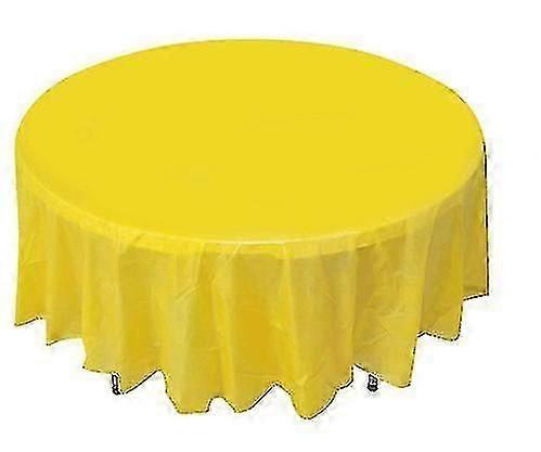 5pcs 84" Round Disposable Plastic Tablecloth Parties 84 Inch Round Table Cover