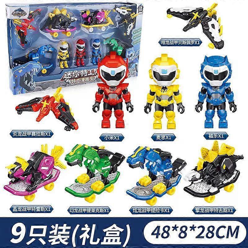 Mini Force Agent Scooter Transformation Super Dinosaur Power Leksaker Action Figurer Miniforce X Deformation Mecha Robot Barn Gåvor