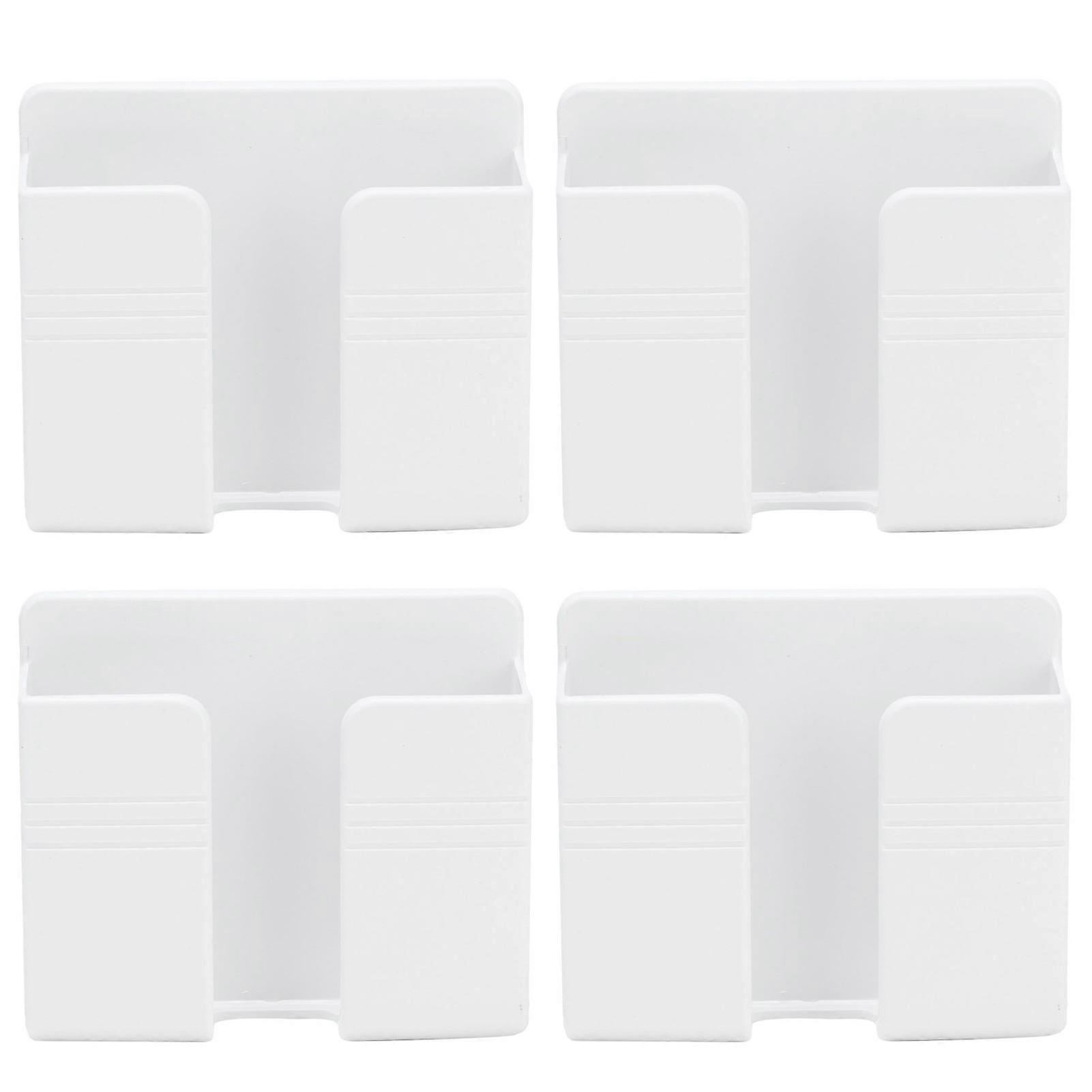 4pcs Wall Mounted Storage Shelf for Mobile Phones, Horizontal Stripe Charging Base Stand, Punch-Free Installation