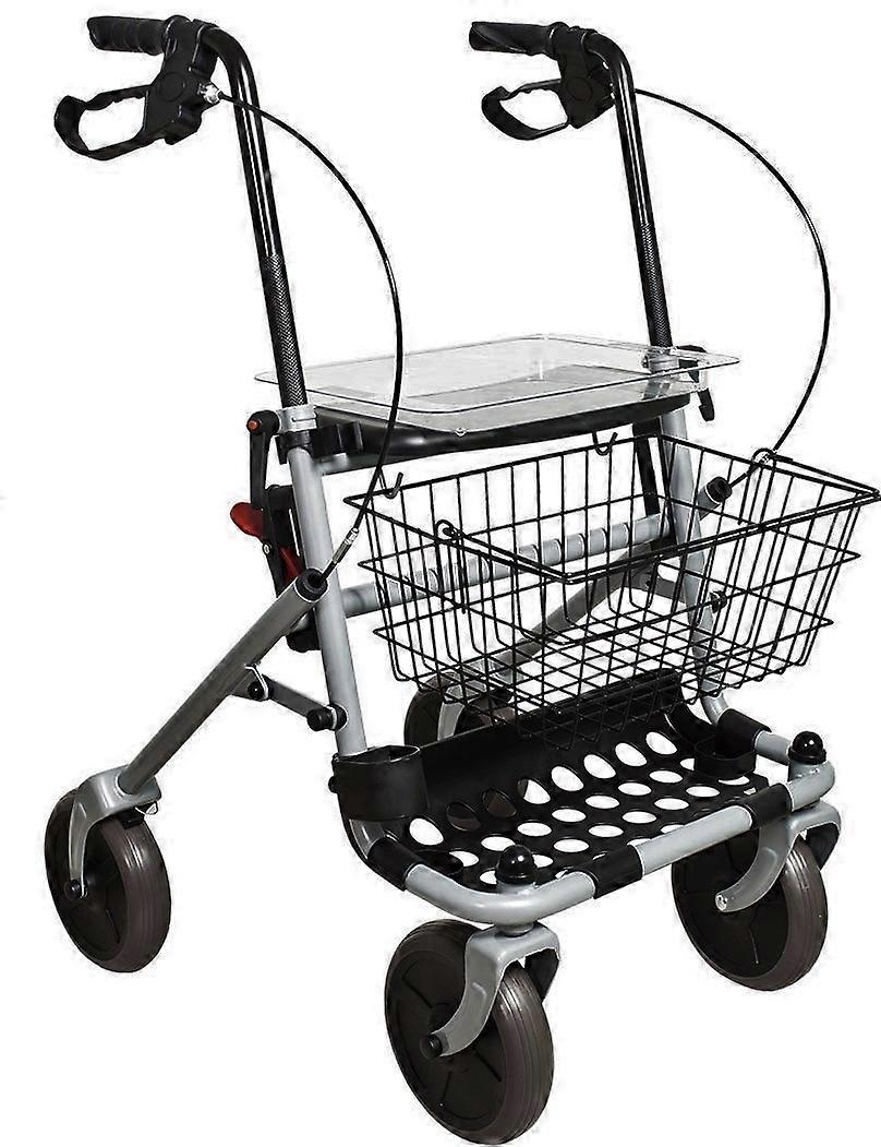Basic Folding Steel Rollator with 4 Wheels Ø 20 cm