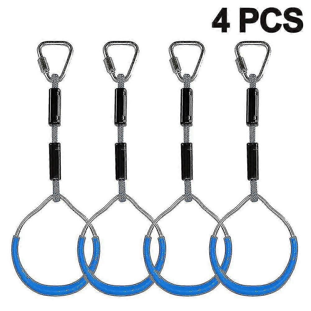 Colorful Swing Gymnastic Rings - 4 Pack Outdoor Backyard Play Sets Playground Equipment Compatible With Ninja Course, Monkey Ring, Climbing