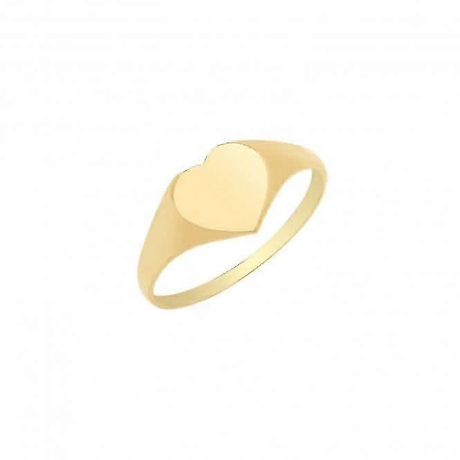 Chevalière en or jaune 9 carats vierges cœur uni RN928