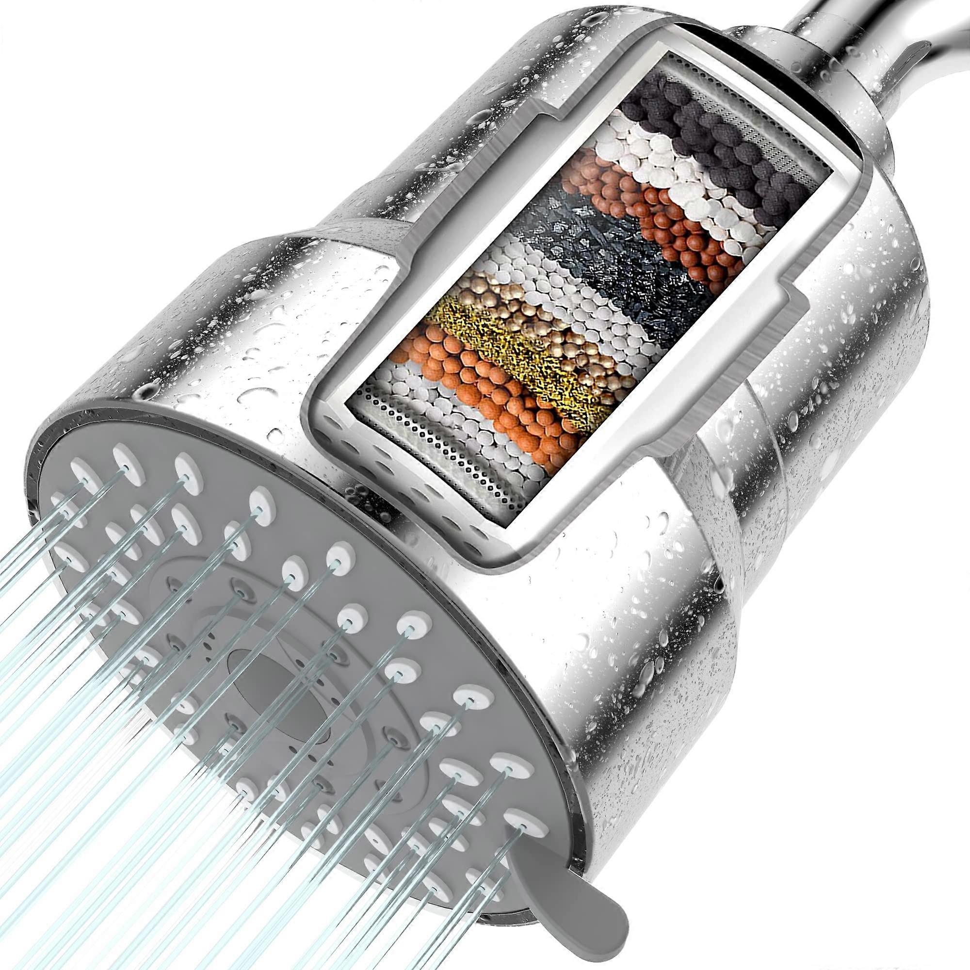 Filtered Shower Head for Removing Chlorine and Filtering Heavy Metals and Sediments