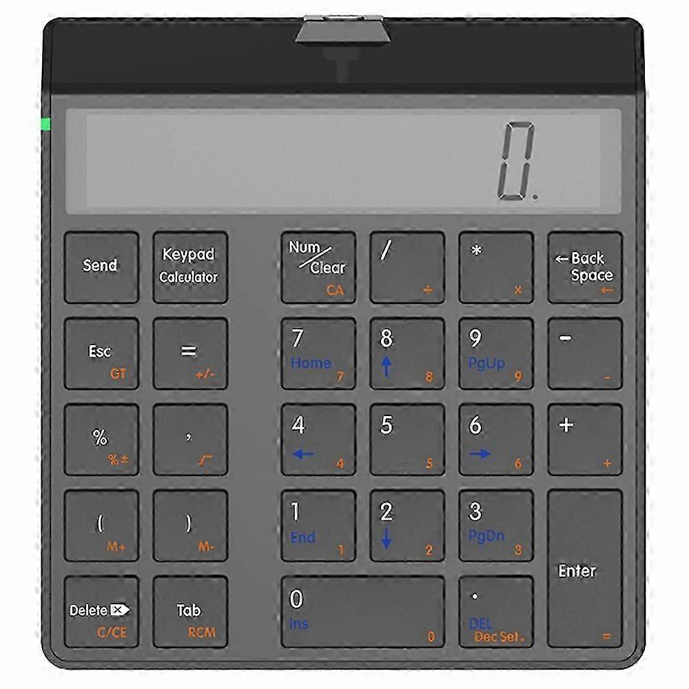 KC9001S Wireless Numeric Keypad 12-Digit LCD Display 28-Keys Financial Accounting