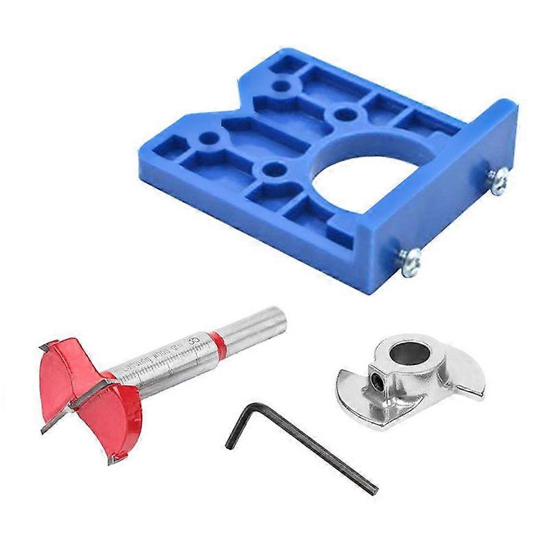 Hole Drilling Guide Set and Spring-Located Opening Locator 35mm for Cabinet Door and Panel Installation Precision Woodworking Tools