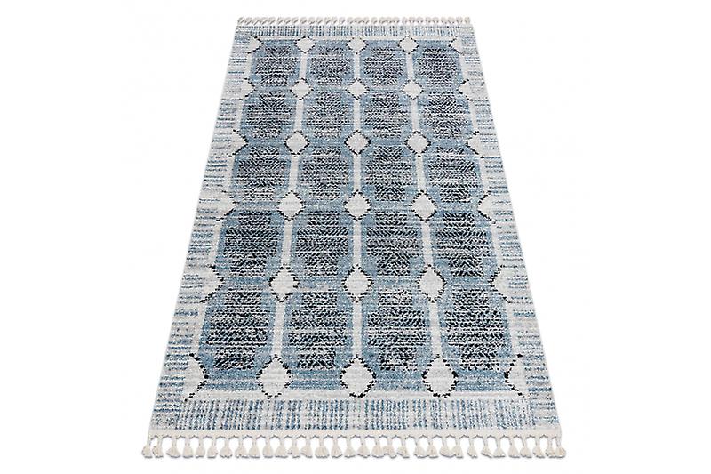 Modern carpet BELLE BR22A beige / blue Fringe