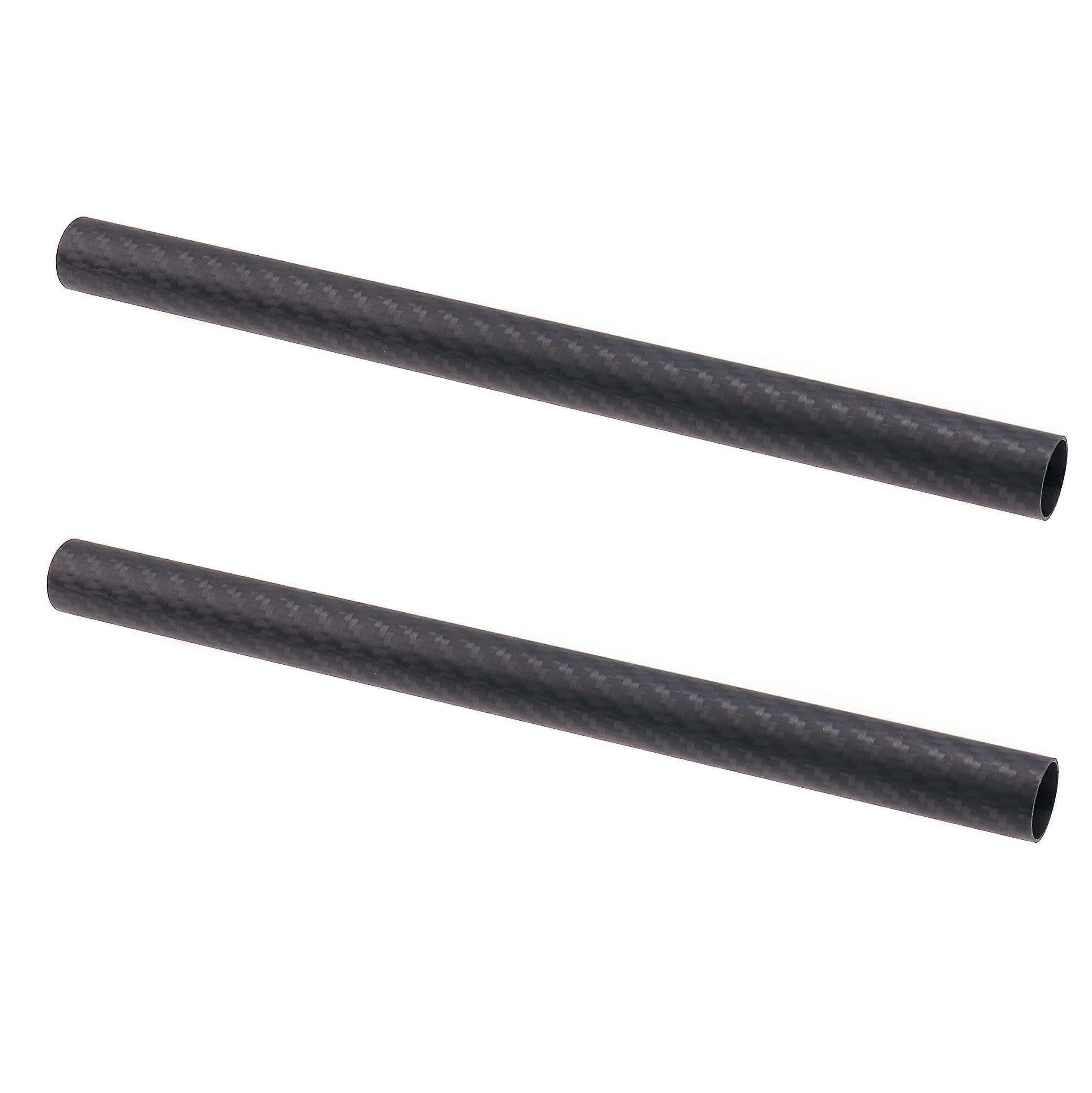 12 Inch 19mm Carbon Fiber Rod for 19mm Rail Rod Support System Matte Box Follow Focus - Pack of 2