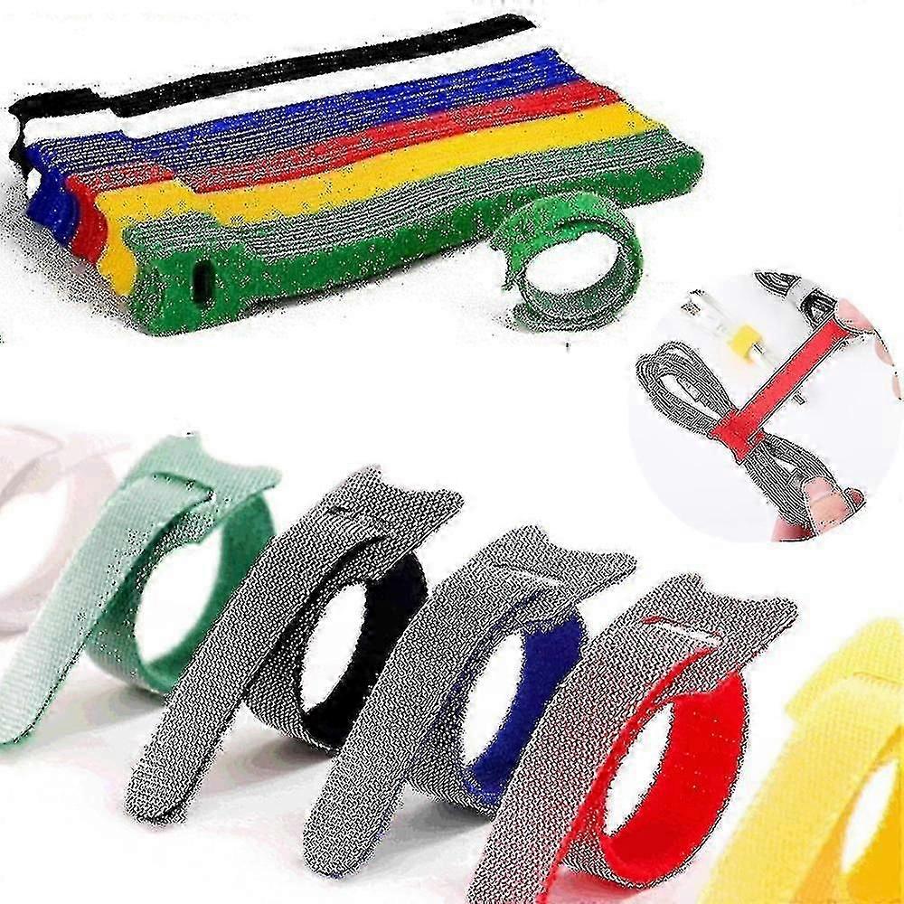 100 adet Serbest Bırakılabilir Kablo Bağları Renkli Plastikler Yeniden Kullanılabilir Kablo Bağları Naylon Döngü Wrap Zip Bundle T-tipi Tel Kablo Düzenleyici - RiRi