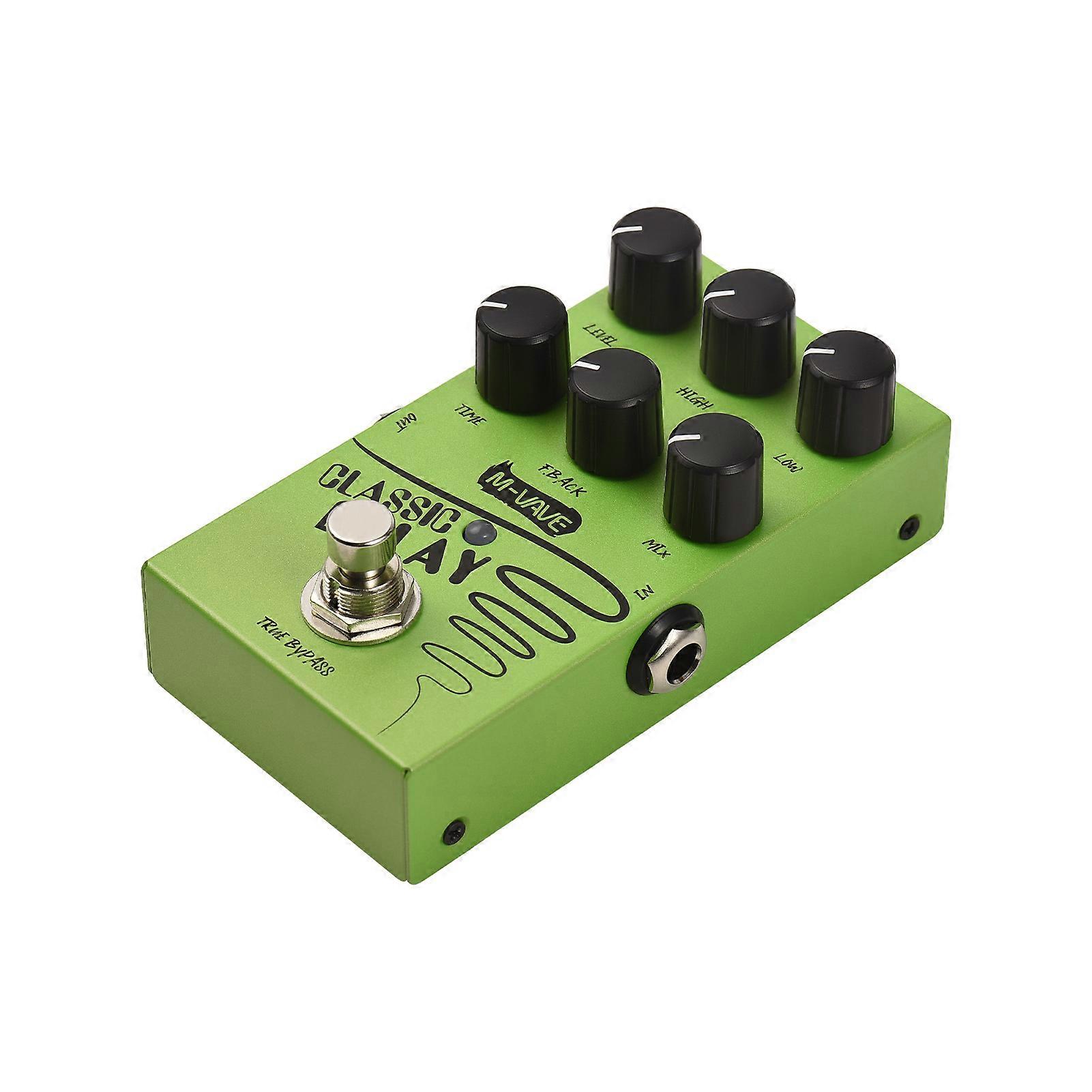 M-VAVE Gitaar Delay Effectpedaal LEVEL/HIGH/LOW/TIME/F.BACK/MIX Gitaar Bas Effectpedaal 2-bands EQ en volumeversterking met True Bypass DC 9V 6,35 mm inp