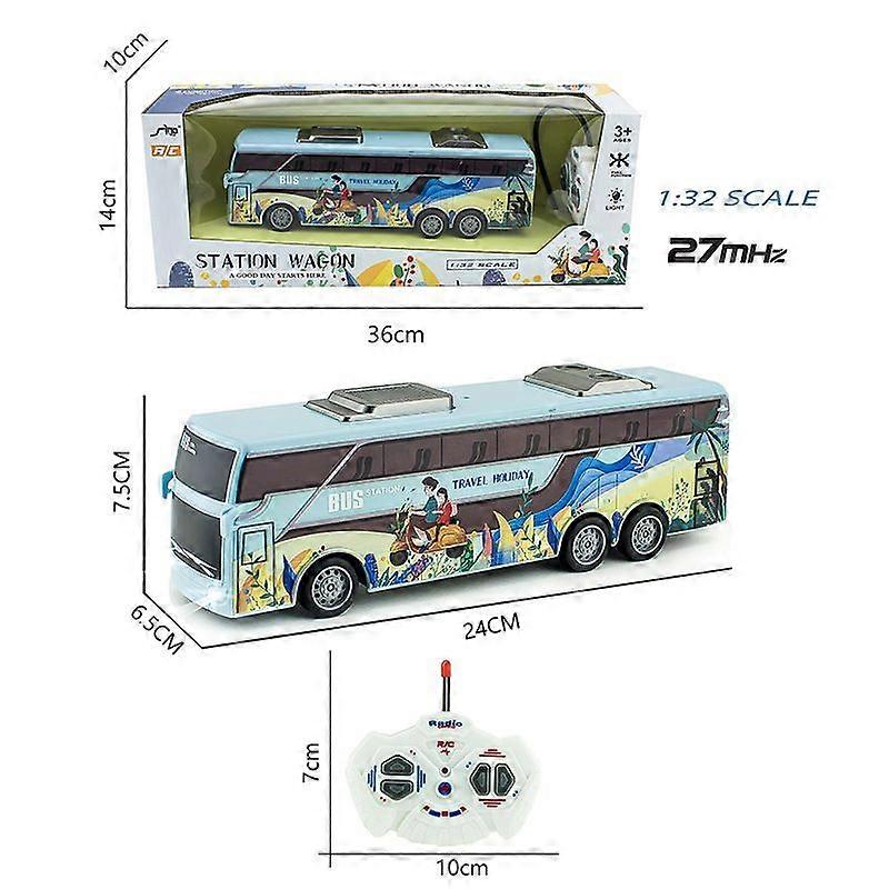Electric Wireless Remote Control Bus Lighting Simulation Remote Control Car Model Toy for Boy