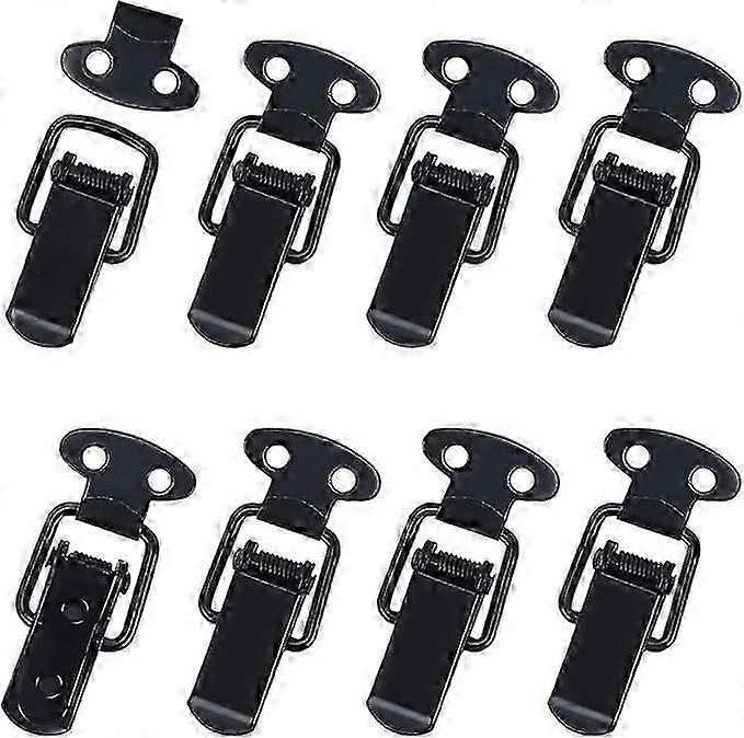 8Pcs Lever Latch Spring Loaded Metal Toggle Latch Black