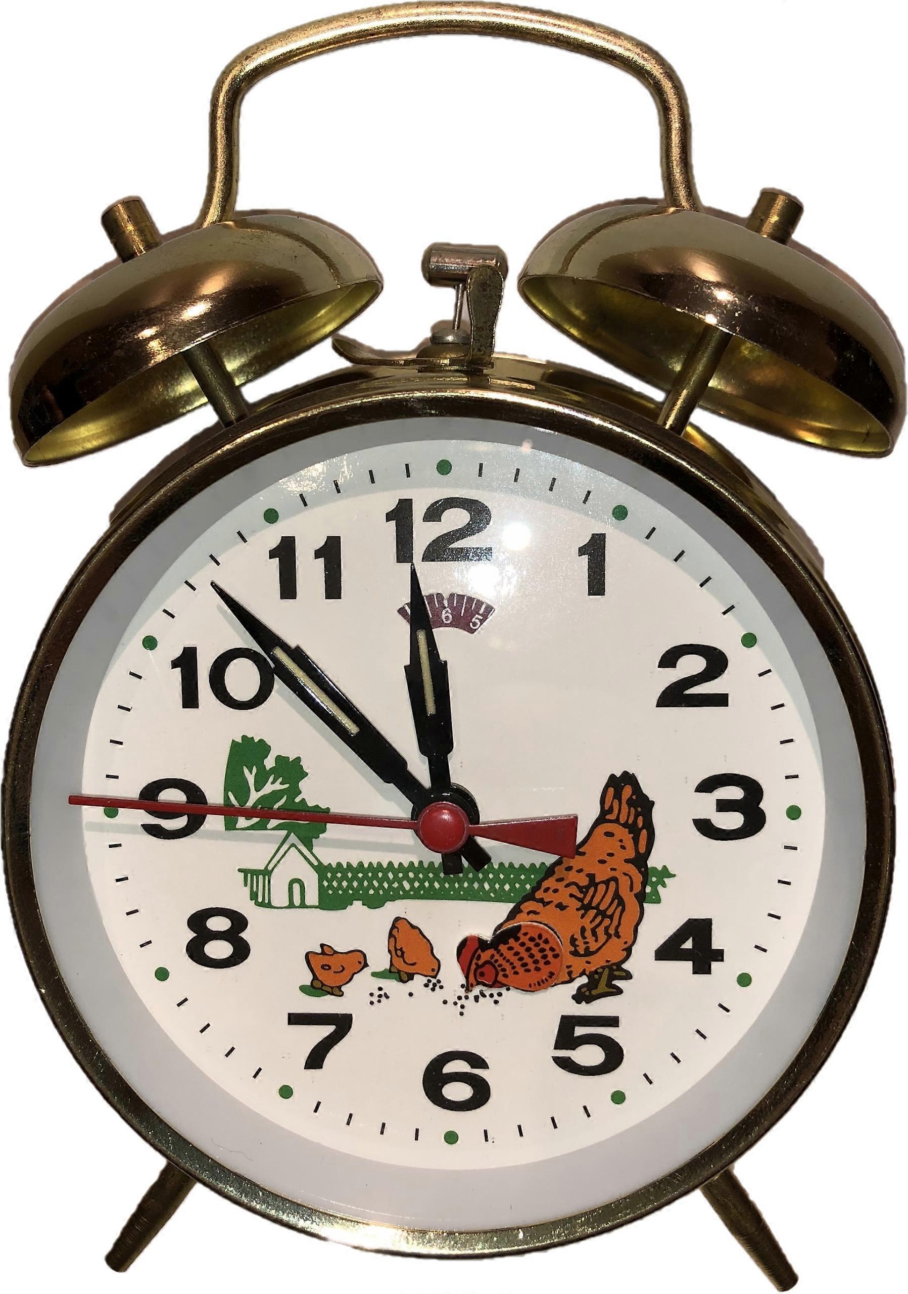 Wind-up Alarm Clock With Movable Pecking Hen
