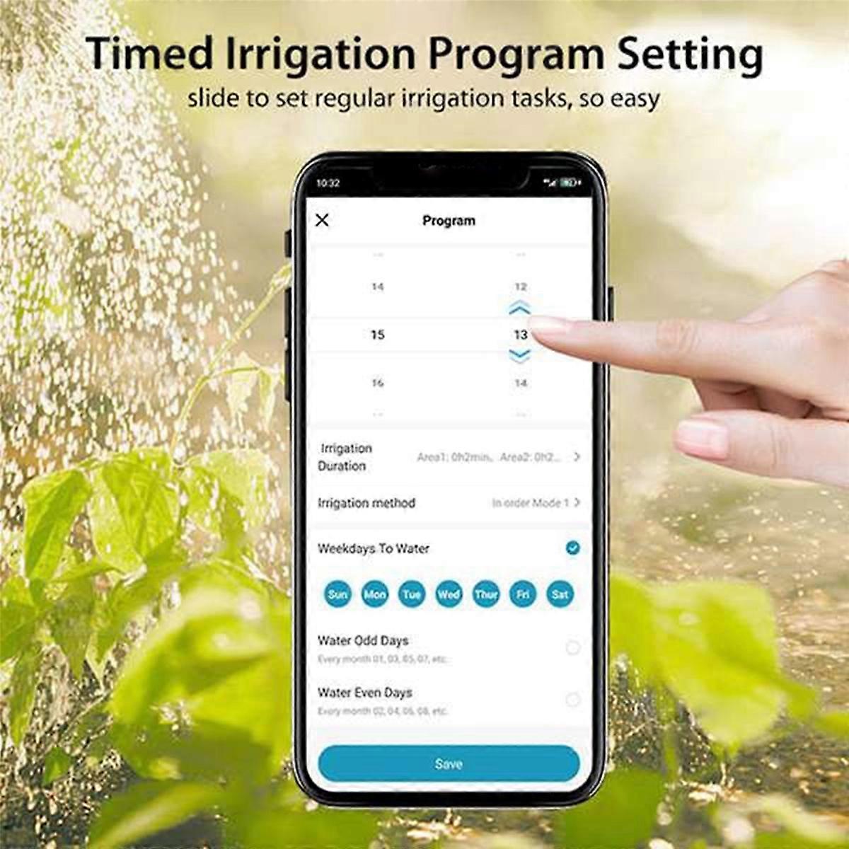 Tuya Wifi BT Smart Sprinkler Controller Water Timer 16 Zones EU Plug